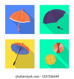Isolated object of protection and closed icon. Set of protection and rainy vector icon for stock.
