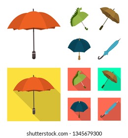 Isolated object of protection and closed icon. Collection of protection and rainy stock vector illustration.