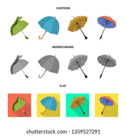 Isolated object of protection and closed icon. Set of protection and rainy stock vector illustration.