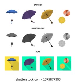 Isolated object of protection and closed icon. Collection of protection and rainy vector icon for stock.