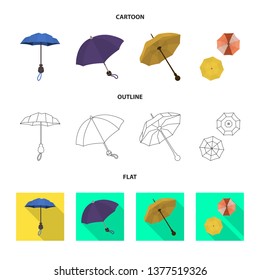 Isolated object of protection and closed icon. Collection of protection and rainy stock symbol for web.