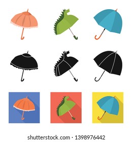 Isolated object of protection and closed icon. Set of protection and rainy stock vector illustration.