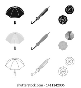 Isolated object of protection and closed icon. Collection of protection and rainy stock symbol for web.