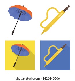 Isolated object of protection and closed icon. Set of protection and rainy stock vector illustration.