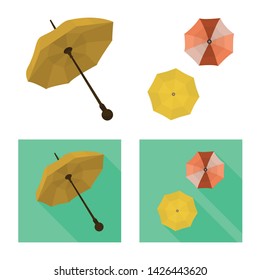 Isolated object of protection and closed icon. Set of protection and rainy vector icon for stock.