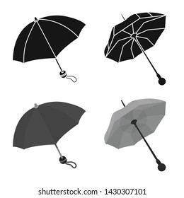 Isolated object of protection and closed icon. Set of protection and rainy vector icon for stock.