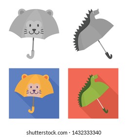 Isolated object of protection and closed icon. Set of protection and rainy vector icon for stock.