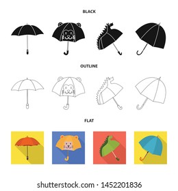 Isolated object of protection and closed icon. Set of protection and rainy stock symbol for web.