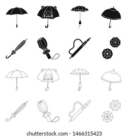 Isolated object of protection and closed icon. Set of protection and rainy vector icon for stock.