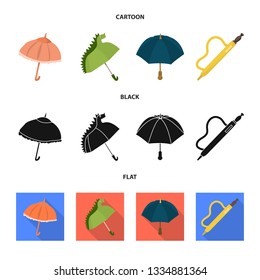 Isolated object of protection and closed logo. Set of protection and rainy stock vector illustration.