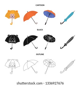 Isolated object of protection and closed logo. Collection of protection and rainy vector icon for stock.