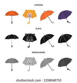 Isolated object of protection and closed logo. Set of protection and rainy stock vector illustration.