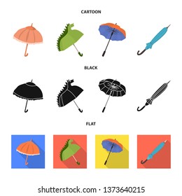 Isolated object of protection and closed logo. Set of protection and rainy stock symbol for web.