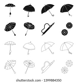 Isolated object of protection and closed logo. Collection of protection and rainy vector icon for stock.