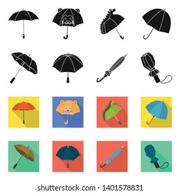 Isolated object of protection and closed logo. Set of protection and rainy vector icon for stock.