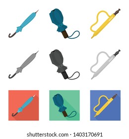 Isolated object of protection and closed logo. Set of protection and rainy stock vector illustration.