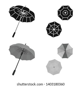 Isolated object of protection and closed logo. Set of protection and rainy stock symbol for web.