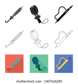 Isolated object of protection and closed logo. Collection of protection and rainy stock vector illustration.