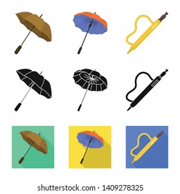 Isolated object of protection and closed logo. Set of protection and rainy stock vector illustration.