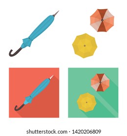 Isolated object of protection and closed logo. Collection of protection and rainy stock symbol for web.