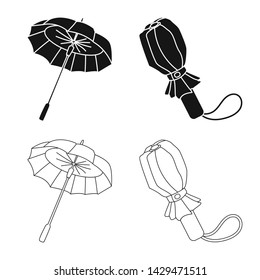 Isolated object of protection and closed logo. Set of protection and rainy vector icon for stock.