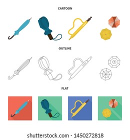 Isolated object of protection and closed logo. Collection of protection and rainy vector icon for stock.