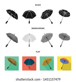 Isolated object of protection and closed logo. Set of protection and rainy vector icon for stock.