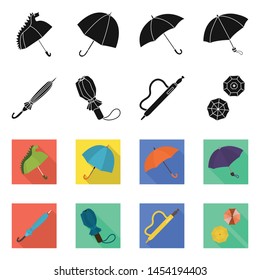 Isolated object of protection and closed logo. Set of protection and rainy stock symbol for web.