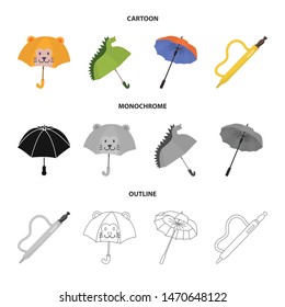 Isolated object of protection and closed logo. Collection of protection and rainy vector icon for stock.