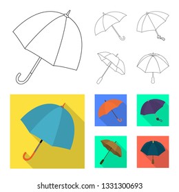 Isolated object of protection and closed sign. Set of protection and rainy stock vector illustration.