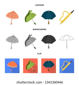 Isolated object of protection and closed sign. Set of protection and rainy vector icon for stock.