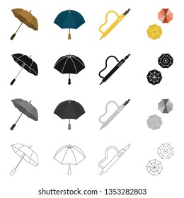 Isolated object of protection and closed sign. Collection of protection and rainy vector icon for stock.