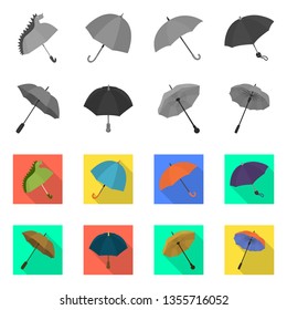 Isolated object of protection and closed sign. Collection of protection and rainy stock vector illustration.