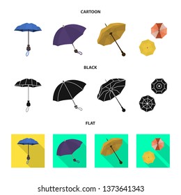 Isolated object of protection and closed sign. Collection of protection and rainy stock vector illustration.