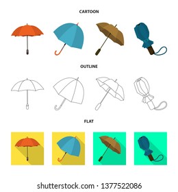 Isolated object of protection and closed sign. Collection of protection and rainy stock vector illustration.