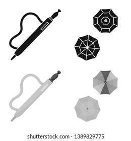 Isolated object of protection and closed sign. Set of protection and rainy stock vector illustration.