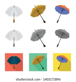 Isolated object of protection and closed sign. Collection of protection and rainy vector icon for stock.