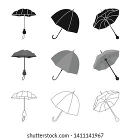 Isolated object of protection and closed sign. Collection of protection and rainy vector icon for stock.