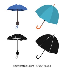 Isolated object of protection and closed sign. Set of protection and rainy stock vector illustration.