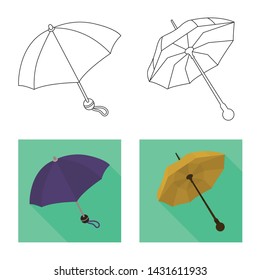 Isolated object of protection and closed sign. Set of protection and rainy stock vector illustration.