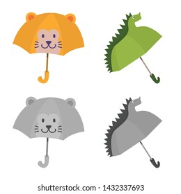 Isolated object of protection and closed sign. Collection of protection and rainy stock symbol for web.
