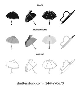 Isolated object of protection and closed sign. Collection of protection and rainy stock symbol for web.