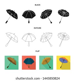 Isolated object of protection and closed sign. Collection of protection and rainy stock vector illustration.