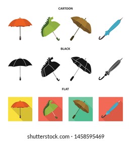 Isolated object of protection and closed sign. Collection of protection and rainy stock vector illustration.