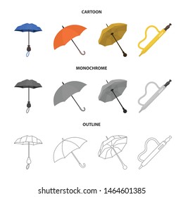 Einziger Schutzgegenstand und geschlossenes Zeichen. Vektorillustration-Set mit Schutz und Regenwasser.