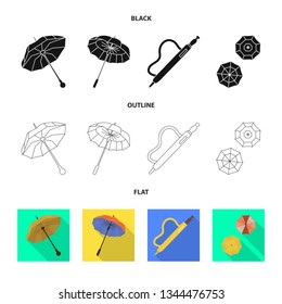 Isolated object of protection and closed symbol. Collection of protection and rainy stock vector illustration.