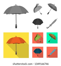 Isolated object of protection and closed symbol. Collection of protection and rainy vector icon for stock.