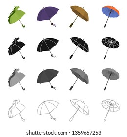 Isolated object of protection and closed symbol. Collection of protection and rainy vector icon for stock.