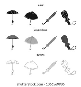 Isolated object of protection and closed symbol. Collection of protection and rainy vector icon for stock.