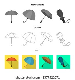Isolated object of protection and closed symbol. Collection of protection and rainy vector icon for stock.
